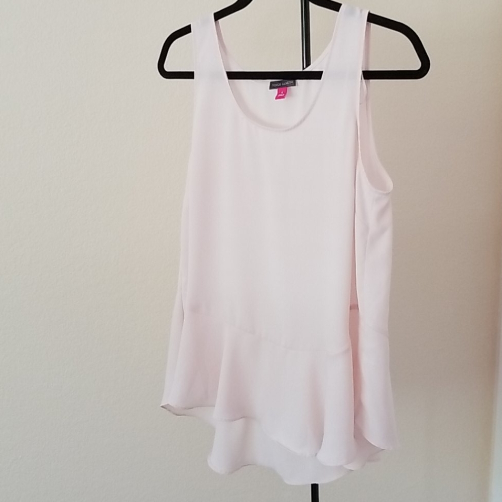 Vince Camuto sheer pink blush blouse